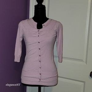 Bershka Liliac Two Piece Cardigan + Cap Sleeve Set  Sz: M (Juniors)